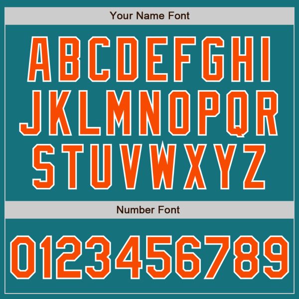 Custom Teal Orange-Gray Authentic Split Fashion Baseball Jersey - Image 4