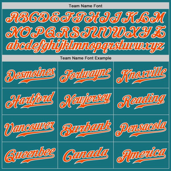 Custom Teal Orange-Gray Authentic Split Fashion Baseball Jersey - Image 5