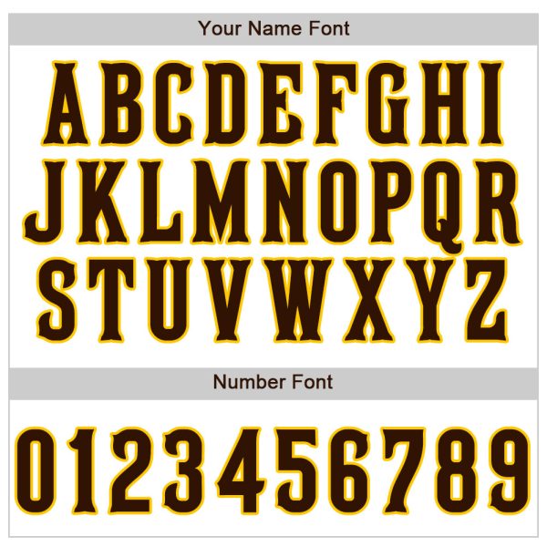 Custom White Brown Pinstripe Brown-Gold Authentic Baseball Jersey - Image 4