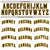 Custom White Brown Pinstripe Brown-Gold Authentic Baseball Jersey - Image 5